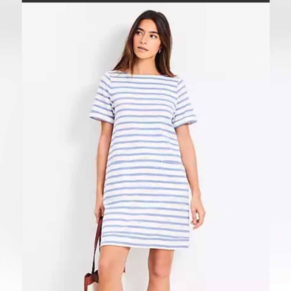 LOFT. Blue and White Striped Dress. SIZE XS